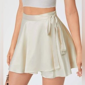 Satin wrap skirt